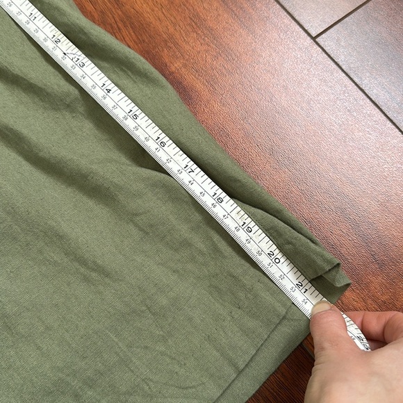 NWT Old Navy Women’s Linen Blend Cropped Wide Leg Pants Olive Size MP - Picture 5 of 7